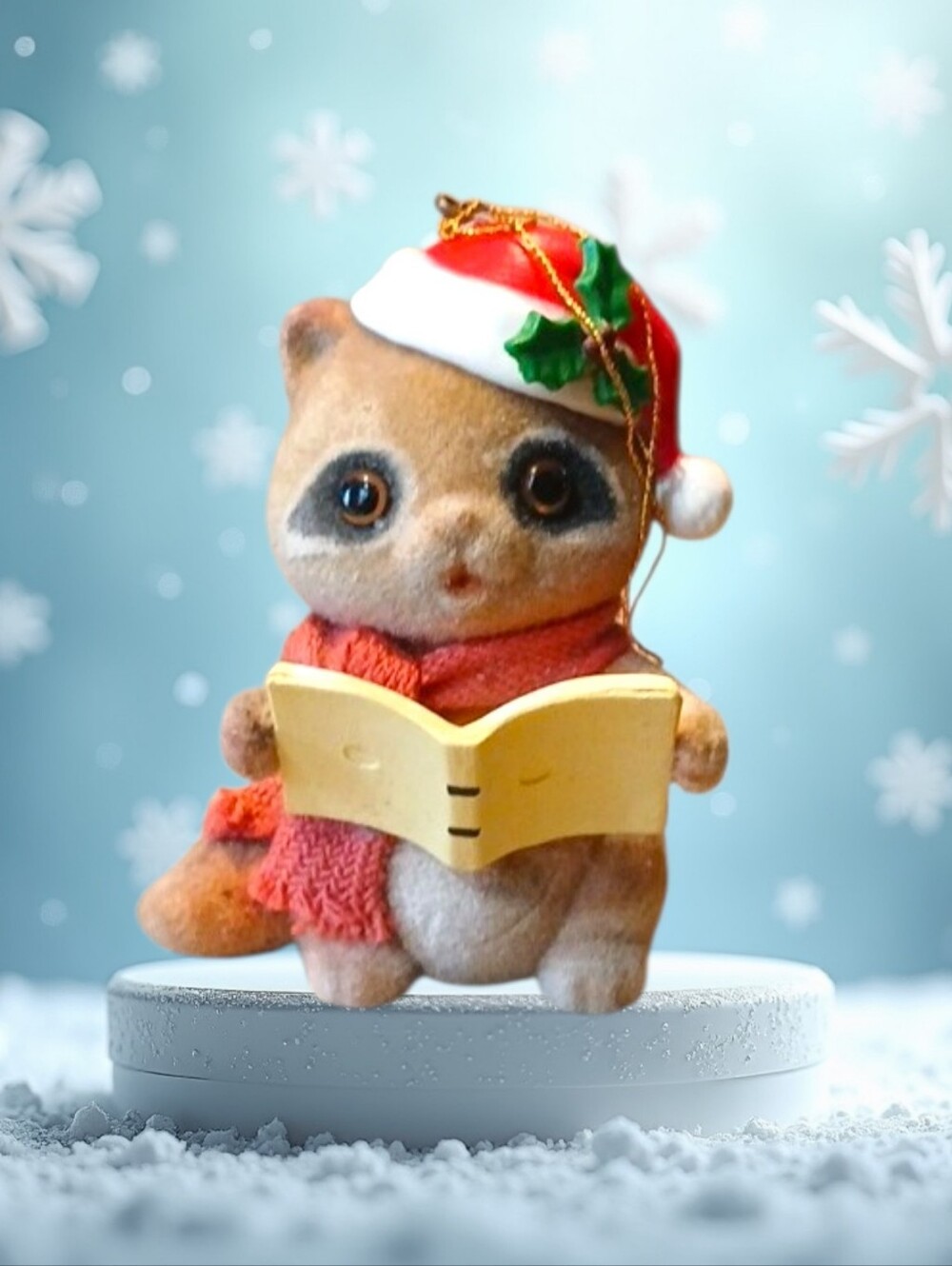 Vintage "Racoon" With Book Ornament